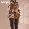imageWrangler Crossbody Bag for Women Boho Aztec Small Multi Pocket Crossover PurseAngel Retro Brown