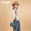 imageWrangler Crossbody Bag for Women Boho Aztec Small Multi Pocket Crossover PurseAngel Retro Dark Turquoise
