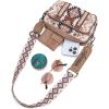 imageWrangler Crossbody Bag for Women Boho Aztec Small Multi Pocket Crossover PurseAngel Retro Khaki