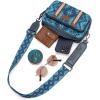 imageWrangler Crossbody Bag for Women Boho Aztec Small Multi Pocket Crossover PurseAngel Retro Navy