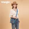 imageWrangler Crossbody Bag for Women Boho Aztec Small Multi Pocket Crossover PurseAngel Retro Navy