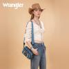 imageWrangler Crossbody Bag for Women Boho Aztec Small Multi Pocket Crossover PurseAngel Retro Navy