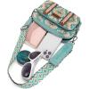 imageWrangler Crossbody Bag for Women Boho Aztec Small Multi Pocket Crossover PurseAngel Retro Turquoise