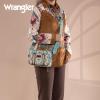 imageWrangler Crossbody Bag for Women Boho Aztec Small Multi Pocket Crossover PurseAngel Retro Turquoise
