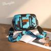 imageWrangler Crossbody Bag for Women Western Cowgirl Crossbody Purses with Guitar StrapCow Print Turquoise