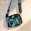 imageWrangler Crossbody Bag for Women Western Cowgirl Crossbody Purses with Guitar StrapCow Print Turquoise