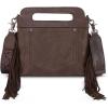 imageWrangler Crossbody Bags for Women Western Fringe Top Handle Handbags Embroidered Boot Scroll Crossbody BagAmediumcoffee