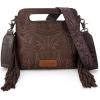 imageWrangler Crossbody Bags for Women Western Fringe Top Handle Handbags Embroidered Boot Scroll Crossbody BagAmediumcoffee
