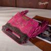 imageWrangler Crossbody Bags for Women Western Fringe Top Handle Handbags Embroidered Boot Scroll Crossbody BagAmediumhot Pink
