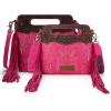 imageWrangler Crossbody Bags for Women Western Fringe Top Handle Handbags Embroidered Boot Scroll Crossbody BagAmediumhot Pink