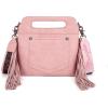 imageWrangler Crossbody Bags for Women Western Fringe Top Handle Handbags Embroidered Boot Scroll Crossbody BagAmediumlight Pink