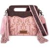 imageWrangler Crossbody Bags for Women Western Fringe Top Handle Handbags Embroidered Boot Scroll Crossbody BagAmediumlight Pink