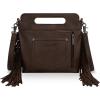 imageWrangler Crossbody Bags for Women Western Fringe Top Handle Handbags Embroidered Boot Scroll Crossbody BagBlargecoffee