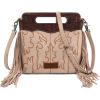 imageWrangler Crossbody Bags for Women Western Fringe Top Handle Handbags Embroidered Boot Scroll Crossbody BagBlargetan