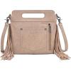 imageWrangler Crossbody Bags for Women Western Fringe Top Handle Handbags Embroidered Boot Scroll Crossbody BagBlargetan