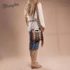 imageWrangler Crossbody Bags for Women Western Fringe Top Handle Handbags Embroidered Boot Scroll Crossbody BagEcoffee
