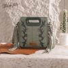 imageWrangler Crossbody Bags for Women Western Fringe Top Handle Handbags Embroidered Boot Scroll Crossbody BagEgreen