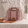 imageWrangler Crossbody Bags for Women Western Fringe Top Handle Handbags Embroidered Boot Scroll Crossbody BagEpink