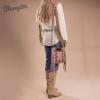 imageWrangler Crossbody Bags for Women Western Fringe Top Handle Handbags Embroidered Boot Scroll Crossbody BagEpink