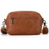 imageWrangler Crossbody Purses for Women Trendy Camera Snapshot Bag with Wide StrapDouble Layer Brown