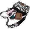 imageWrangler Crossbody Purses for Women Trendy Camera Snapshot Bag with Wide StrapDouble Layer Leopard Black