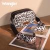 imageWrangler Crossbody Purses for Women Trendy Camera Snapshot Bag with Wide StrapDouble Layer Leopard Black