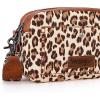 imageWrangler Crossbody Purses for Women Trendy Camera Snapshot Bag with Wide StrapDouble Layer Leopard Brown