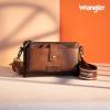 imageWrangler Distressed Crossbody Purses for Women Multifunction Card Holder Wallet Small Purse with Double ZipperAngle Brown