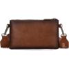 imageWrangler Distressed Crossbody Purses for Women Multifunction Card Holder Wallet Small Purse with Double ZipperAngle Brown