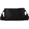 imageWrangler Distressed Crossbody Purses for Women Multifunction Card Holder Wallet Small Purse with Double ZipperBlack