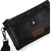 imageWrangler Distressed Crossbody Purses for Women Multifunction Card Holder Wallet Small Purse with Double ZipperBlack