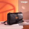 imageWrangler Flap Crossbody Purse for Women Shoulder Bag Vintage Wallets with Chain StrapJet Black