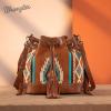 imageWrangler Hobo Bags for Women Designer Aztec Bucket Purses Western Tapestry Shoulder HandbagsTapestrybrown
