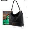 imageWrangler Hobo Bags for Women Vegan Leather Top Handle Shoulder Purses and HandbagsSolid Black