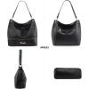 imageWrangler Hobo Bags for Women Vegan Leather Top Handle Shoulder Purses and HandbagsSolid Black