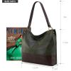 imageWrangler Hobo Bags for Women Vegan Leather Top Handle Shoulder Purses and HandbagsTwo Tone Dark Green
