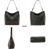 imageWrangler Hobo Bags for Women Vegan Leather Top Handle Shoulder Purses and HandbagsTwo Tone Dark Green