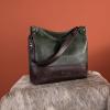 imageWrangler Hobo Bags for Women Vegan Leather Top Handle Shoulder Purses and HandbagsTwo Tone Dark Green