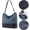 imageWrangler Hobo Bags for Women Vegan Leather Top Handle Shoulder Purses and HandbagsTwo Tone Jean