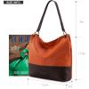 imageWrangler Hobo Bags for Women Vegan Leather Top Handle Shoulder Purses and HandbagsTwo Tone Orange