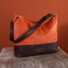 imageWrangler Hobo Bags for Women Vegan Leather Top Handle Shoulder Purses and HandbagsTwo Tone Orange