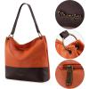 imageWrangler Hobo Bags for Women Vegan Leather Top Handle Shoulder Purses and HandbagsTwo Tone Orange