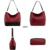 imageWrangler Hobo Bags for Women Vegan Leather Top Handle Shoulder Purses and HandbagsTwo Tone Red