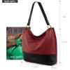 imageWrangler Hobo Bags for Women Vegan Leather Top Handle Shoulder Purses and HandbagsTwo Tone Red