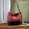 imageWrangler Hobo Bags for Women Vegan Leather Top Handle Shoulder Purses and HandbagsTwo Tone Red