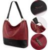 imageWrangler Hobo Bags for Women Vegan Leather Top Handle Shoulder Purses and HandbagsTwo Tone Red