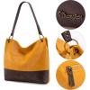 imageWrangler Hobo Bags for Women Vegan Leather Top Handle Shoulder Purses and HandbagsTwo Tone Yellow