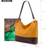 imageWrangler Hobo Bags for Women Vegan Leather Top Handle Shoulder Purses and HandbagsTwo Tone Yellow