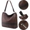 imageWrangler Hobo Bags for Women Vegan Leather Top Handle Shoulder Purses and HandbagsWith Strap Distressedcoffee