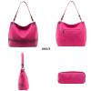 imageWrangler Hobo Bags for Women Vegan Leather Top Handle Shoulder Purses and HandbagsWith Strap Distressedhot Pink
